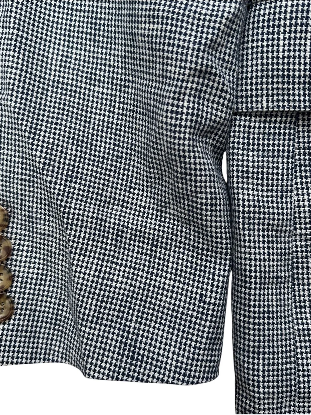 J.Crew Thompson Blazer Jacket Mens 44R Unconstructued Linen Houndstooth Gray NEW
